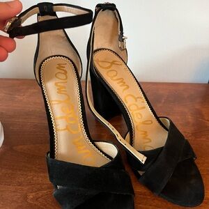 Sam Edelman Yancy Suede Block Heels Size 9 Black